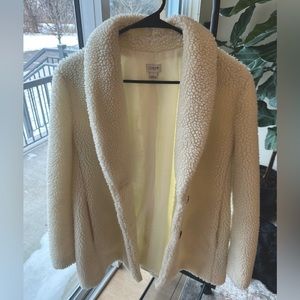 J Crew medium cream Sherpa jacket